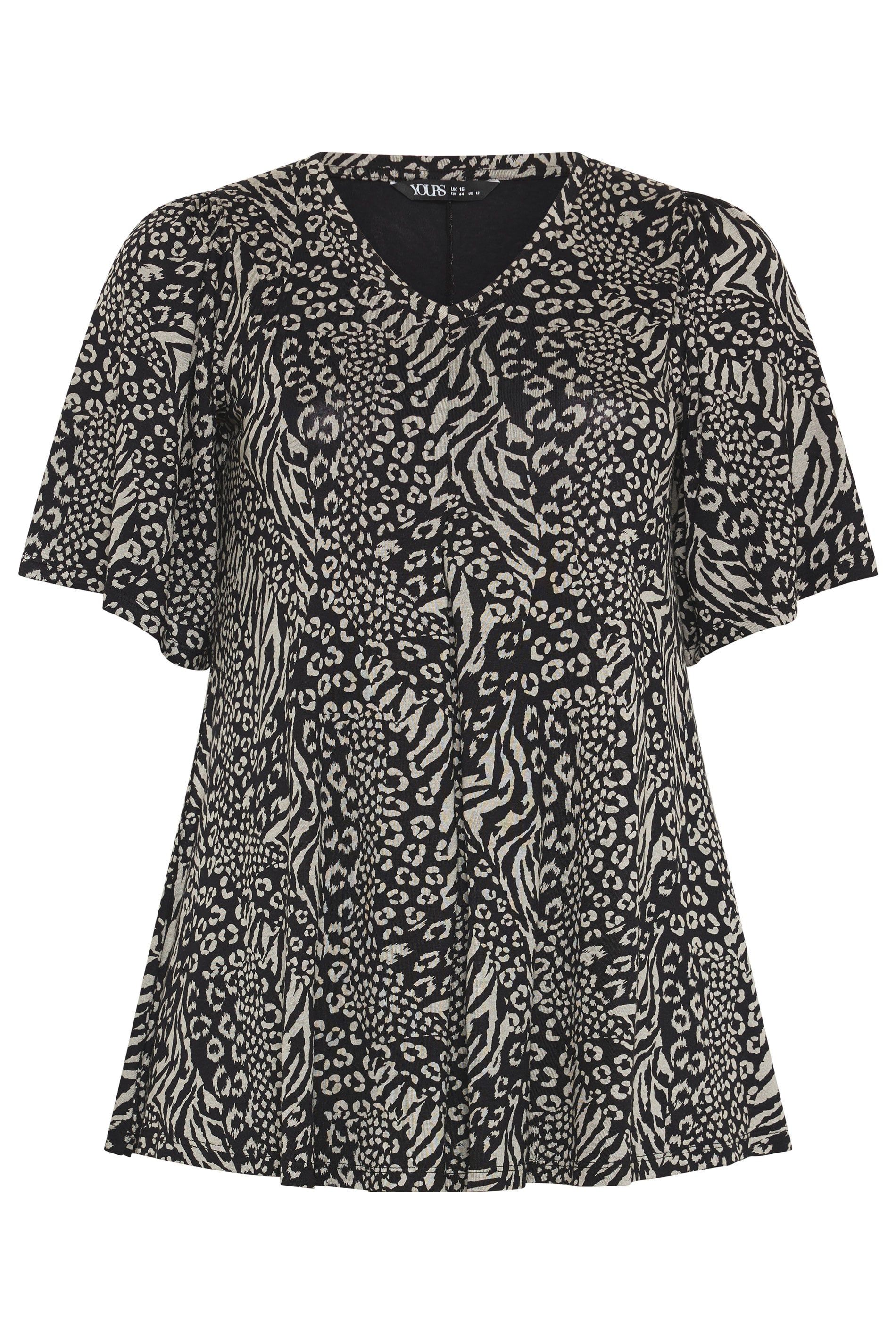 Yours Leopard Print Pleated Swing Top