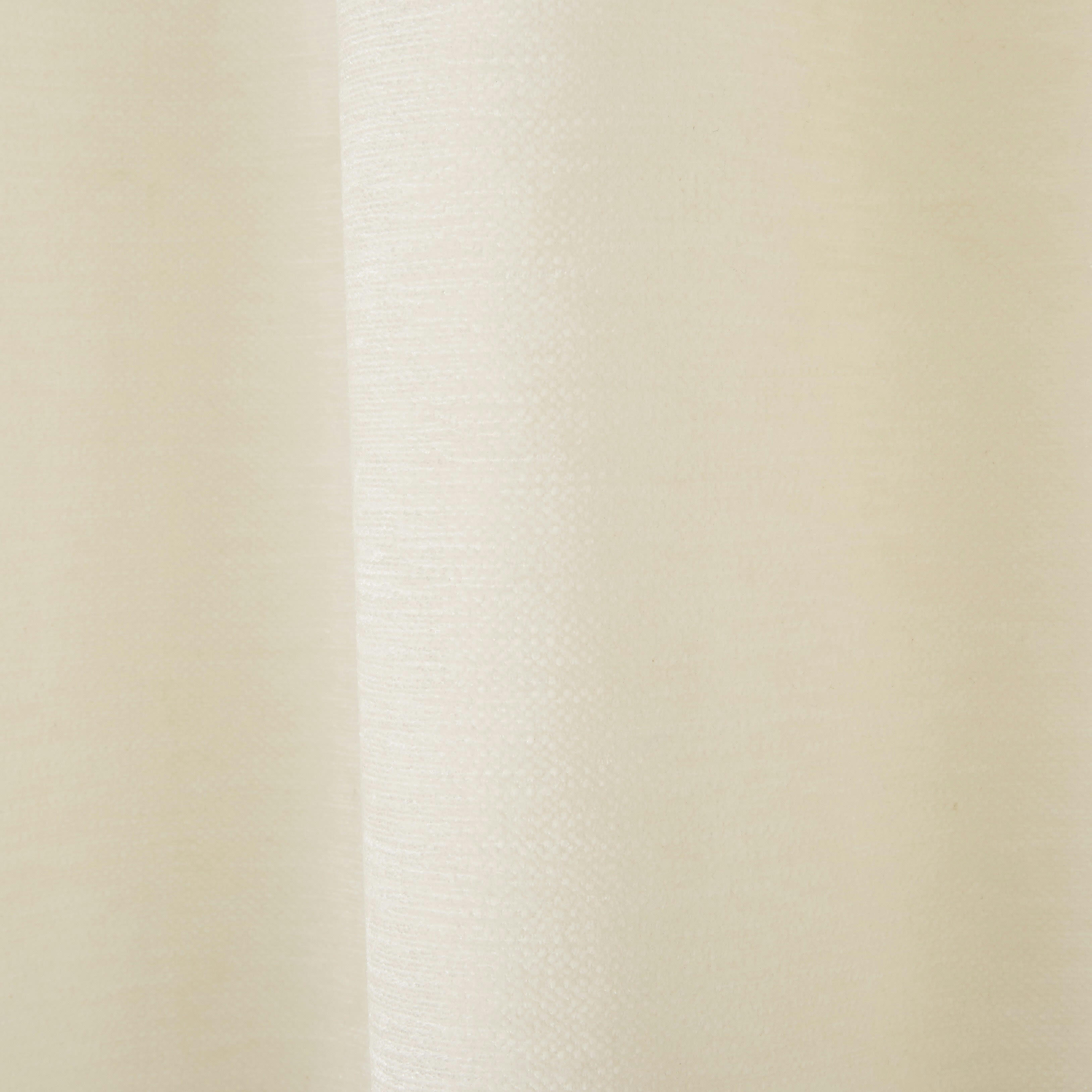 - Rideau à œillets en velours écru à l'unité 140x300