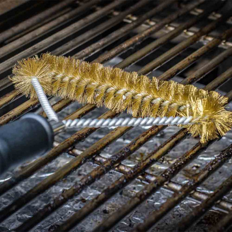 Brosse barbecue en T avec poils en laiton 39,5 cm - Grillfürst