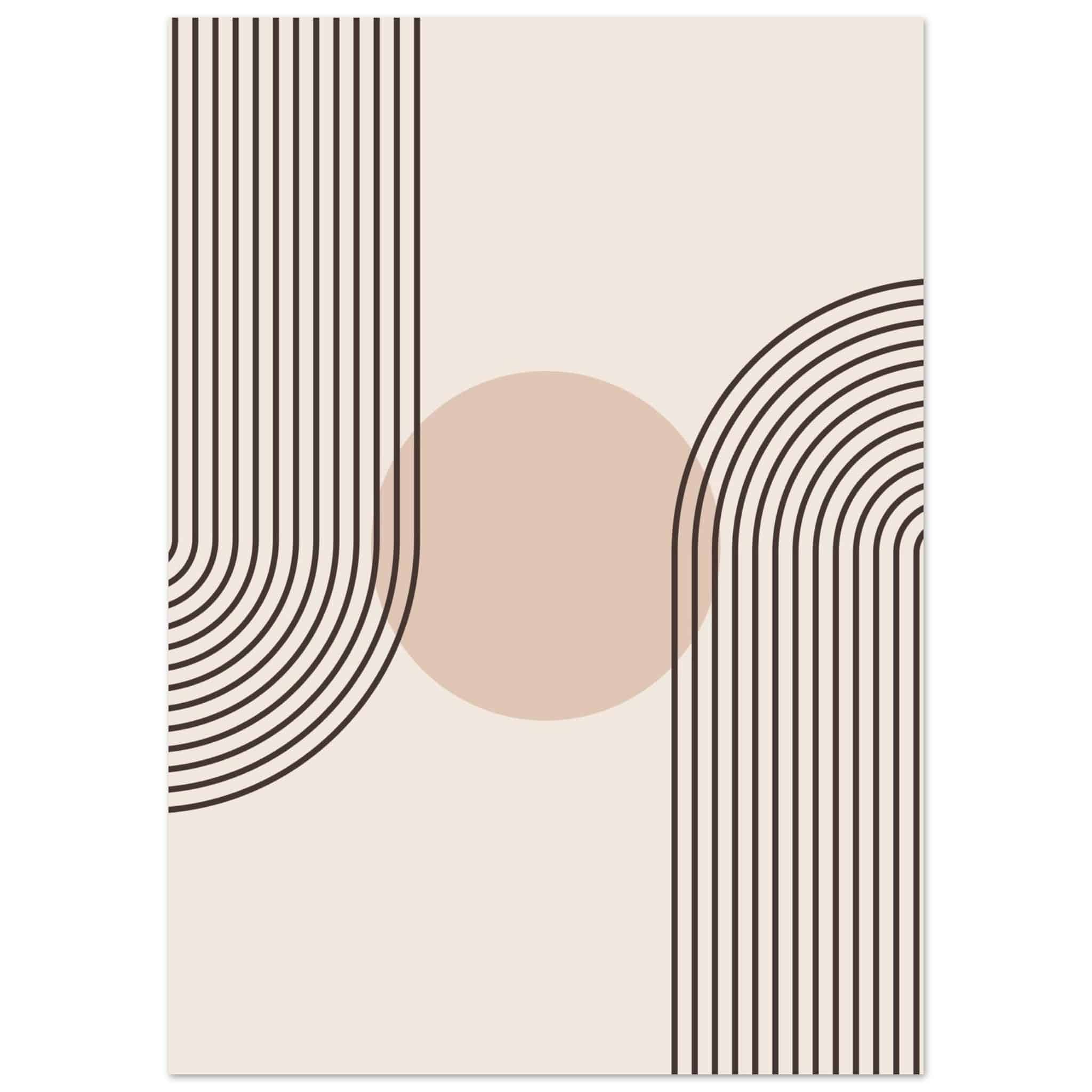 Artfulprints Poster Boho – Retro wave  - 50x70 cm - Grijs