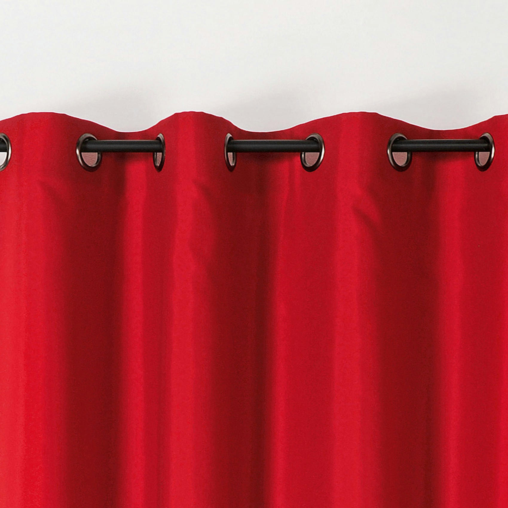 - Rideau double natte polyester rouge 135x240 cm