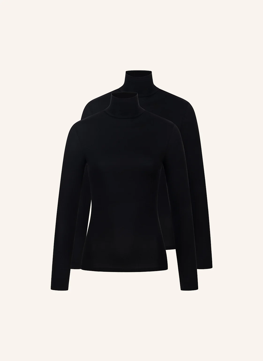 erlich textil 2er Pack Light Touch Rollkragen Langarmshirt mit weichem Lyocell