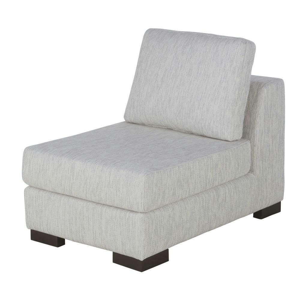 Terence - Chauffeuse pour canapé modulable en textile recyclé gris clair chiné