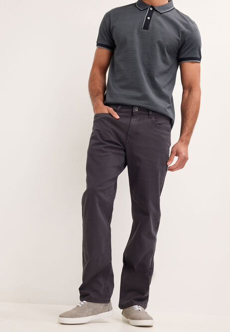 Mens Charcoal Straight Leg Jeans