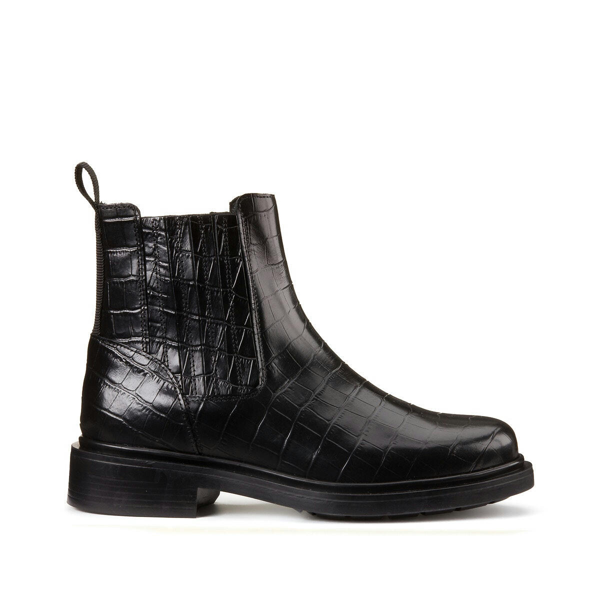 Boots en cuir croco