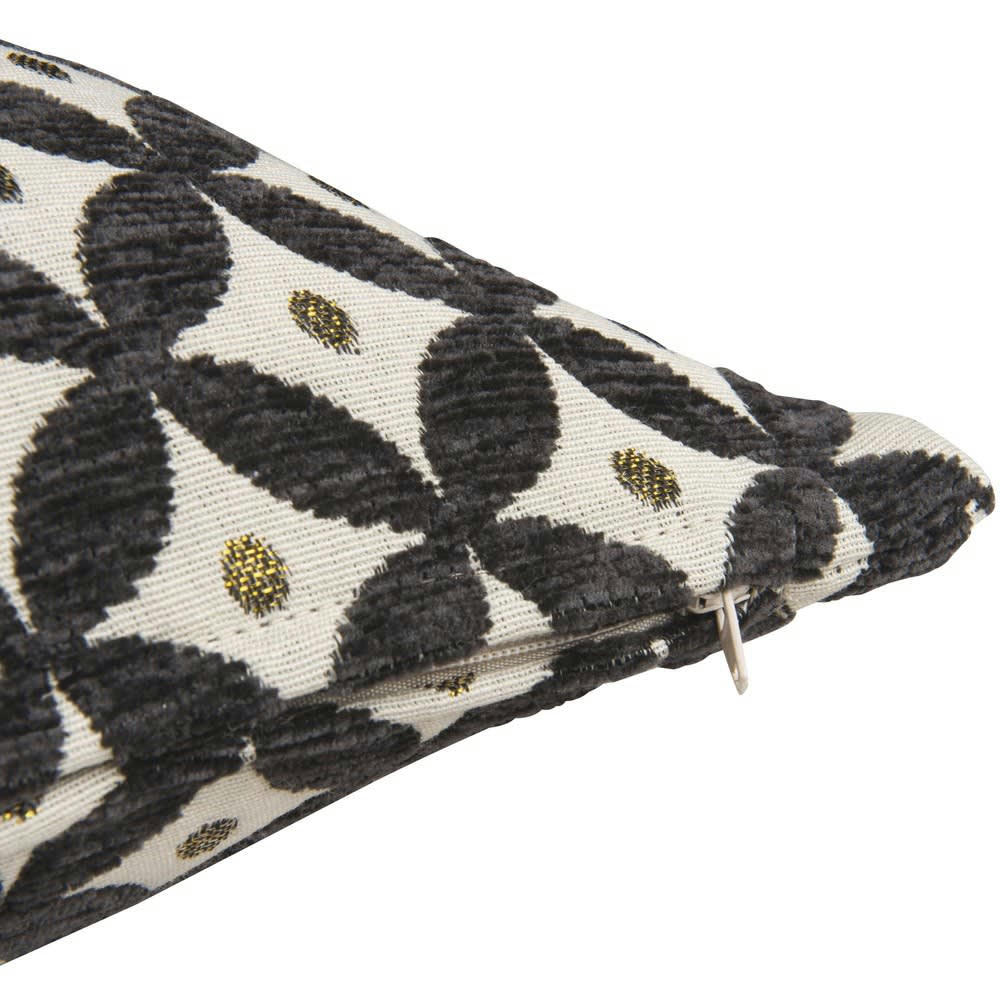 SUTTON - Coussin motifs jacquard noirs et écrus 40x40