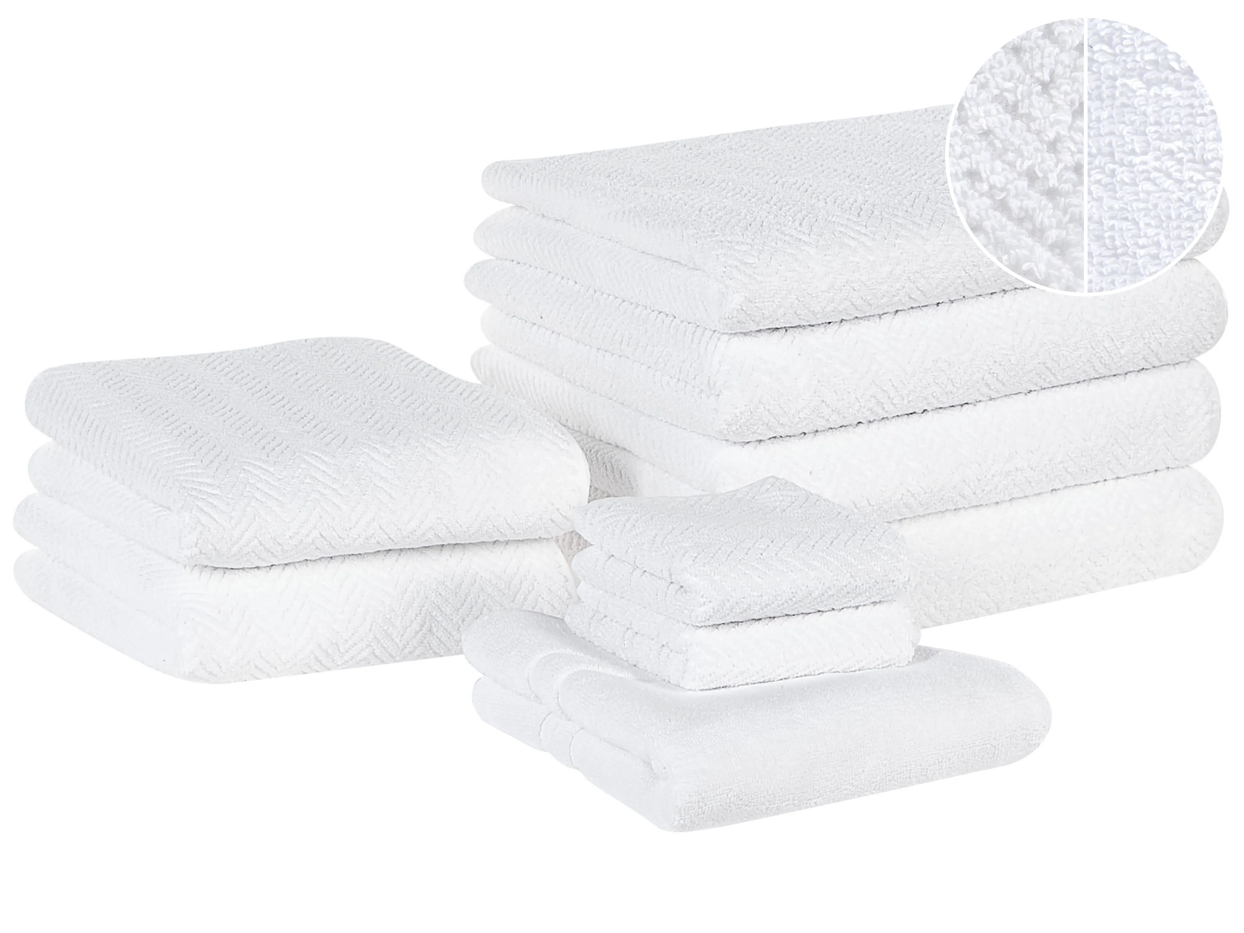 Set of 2 Towels MITIARO Terry Cotton White