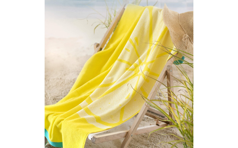 Ręcznik plażowy 100x160 Citron żółty cytryna bawełniany frotte Zwoltex