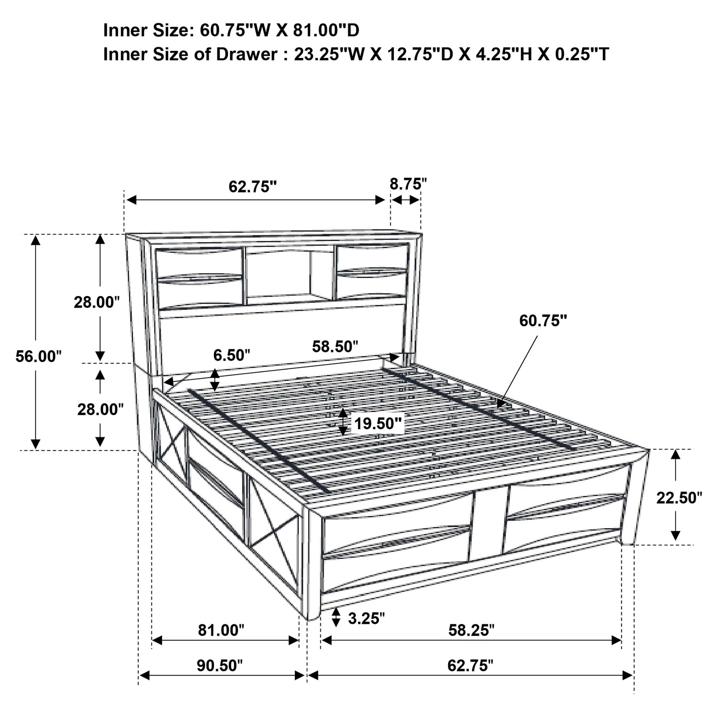 Briana Black Storage Platform Bedroom Set