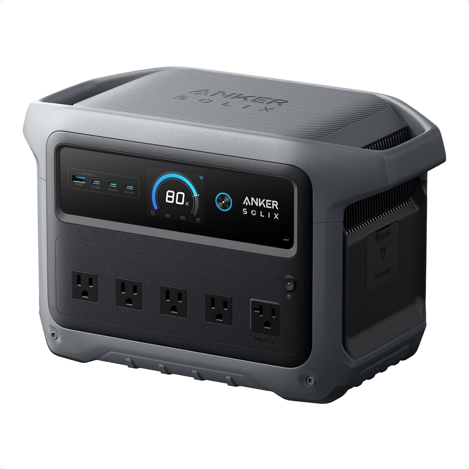 Anker SOLIX C1000 Gen 2 Portable Power Station  2 000W (Peak 3 000W) Solar Generator  Full Charge in 49 Min  1 024Wh LiFePO4 Battery for Home Backup  Power Outages  and Camping (Optional Solar Panel)
