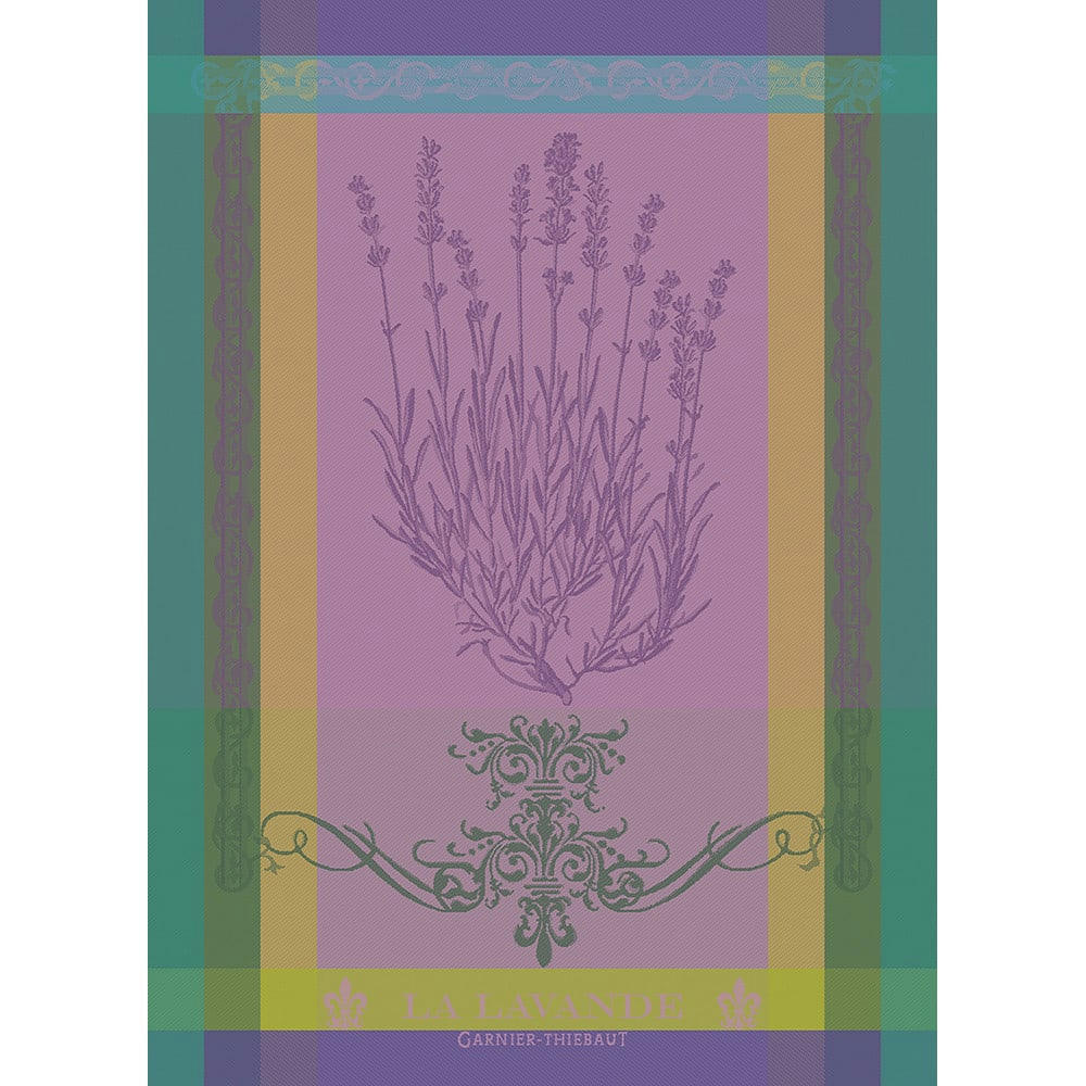 LAVANDE MAUVE - Torchon  pur coton violet 56x77