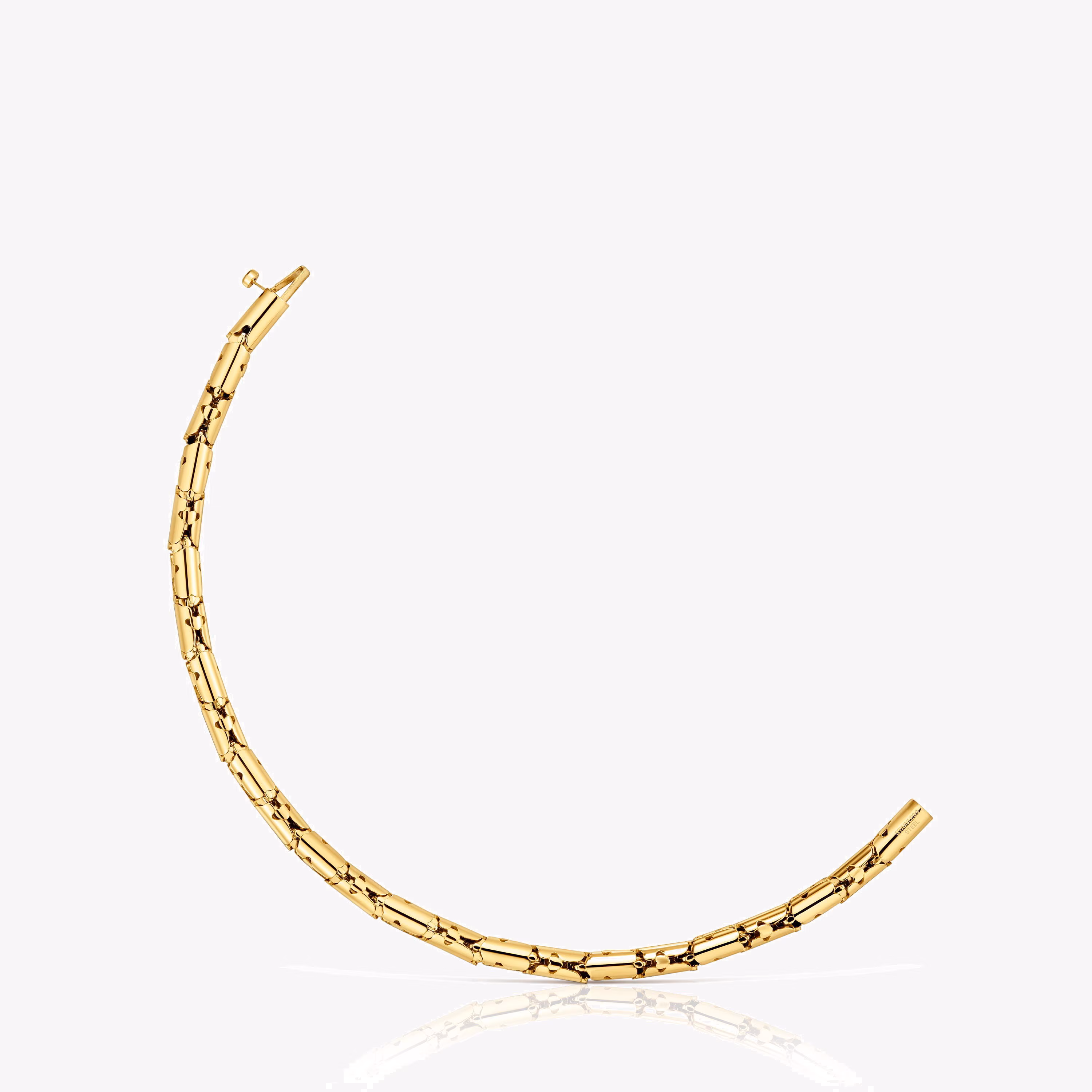 Pulsera cadena de acero articulado dorado Carrusel