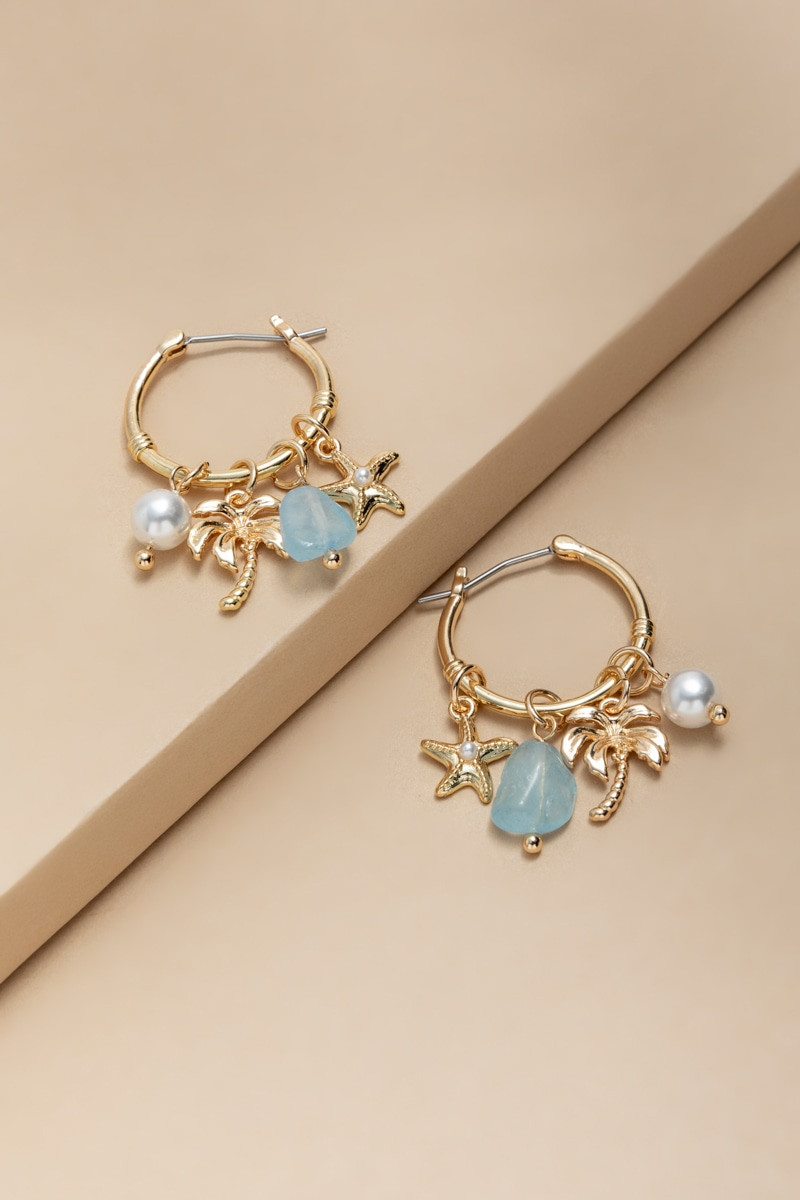 Clare Charm Hoop Earrings