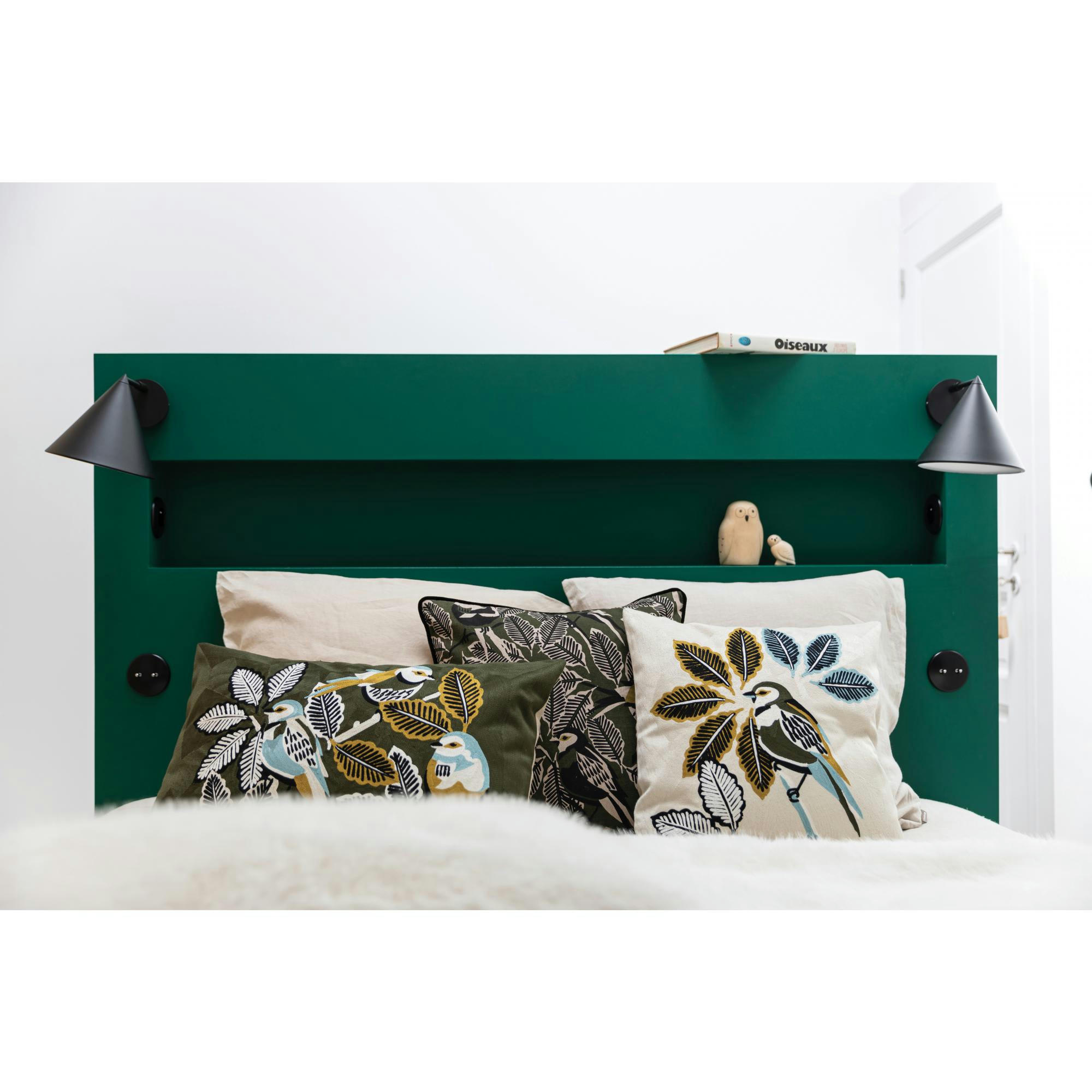 ZAZU CHAMBRAY - Coussin  en coton olive 45 x 45