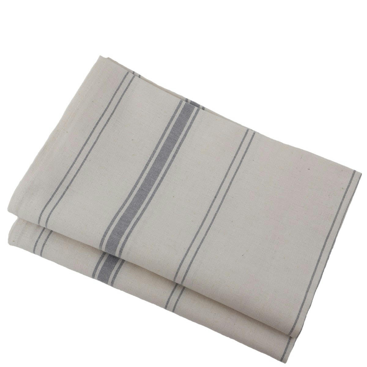 BRASSERIE - Lot 2 torchons en Lin Gris