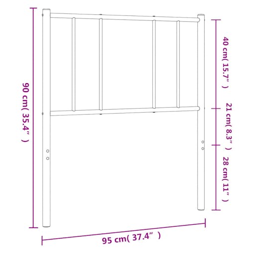NNEVL Metal Headboard White 90 cm