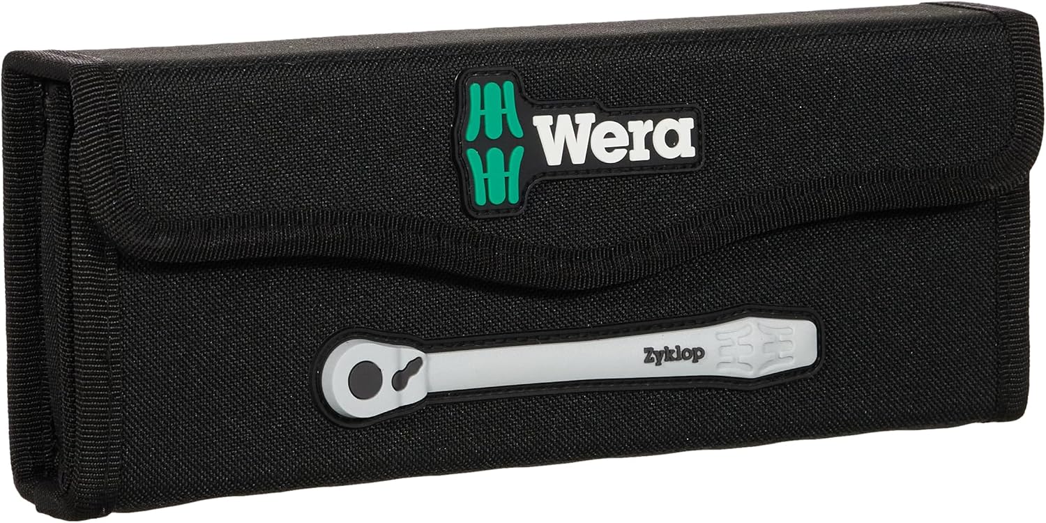 WERA 05004048001 8100 SB 8 Zyklop Metric Metal Ratchet Set with Switch Lever, 29 Piece, 3/8 Drive