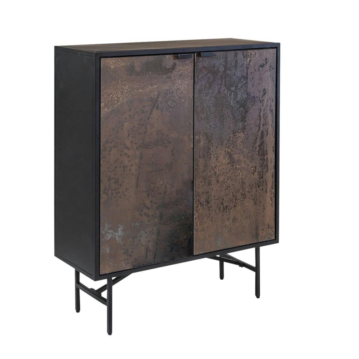 CLAUDINE - Buffet en métal noir 99 cm
