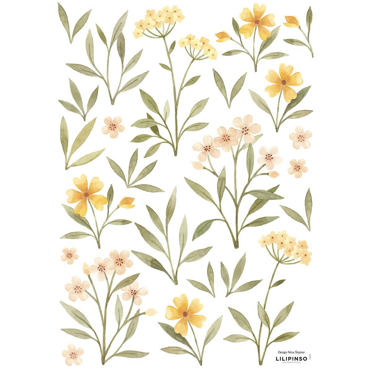 FOREST - Planche de stickers fleurs multicolore