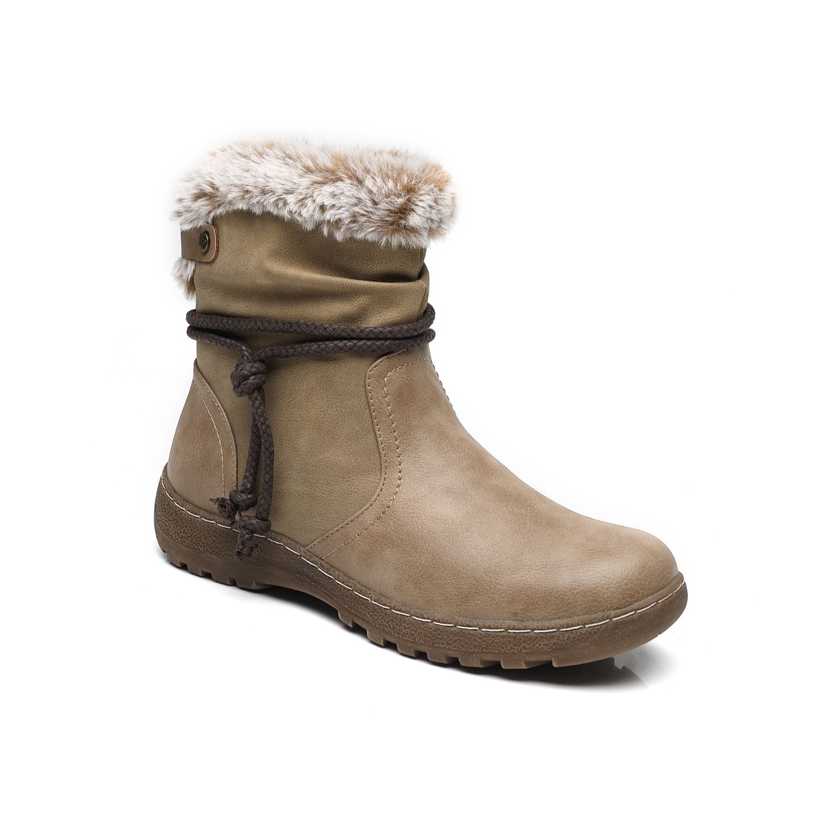 IVACHY Classic Ankle Boots With Cozy Faux Fur Insulated Warm Lining