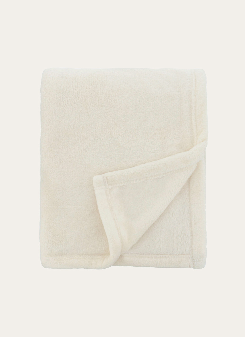 PLAID POLAIRE UNI DOUX IVOIRE