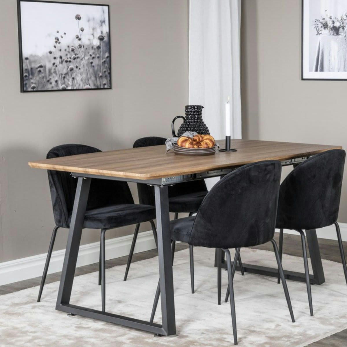 IGRANE - Table à manger extensible en bois 160cm