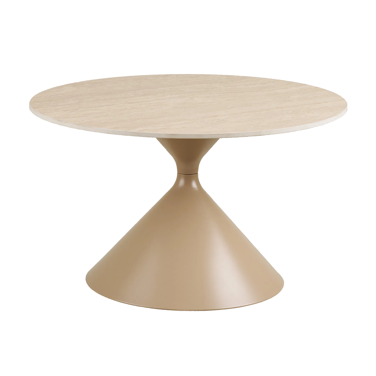 Artichok Anisa metalen salontafel met keramiek blad beige - Ø70