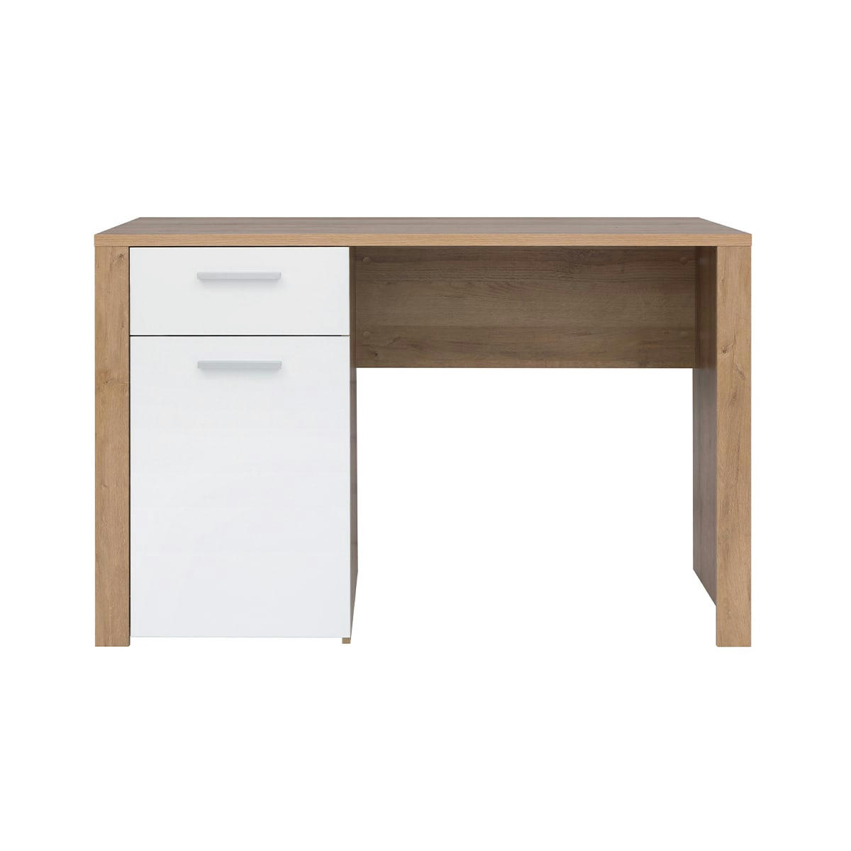 - Bureau 1 porte 1 tiroir blanc et naturel