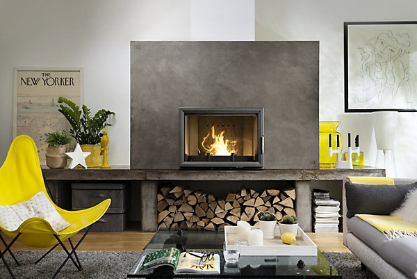 Foyer à bois en fonte Invicta 800 grande vision volet P928185 10 KW anthracite