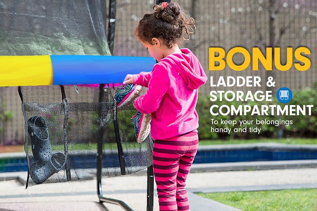 NNEDPE Kahuna Trampoline 14 ft withRoof - Rainbow