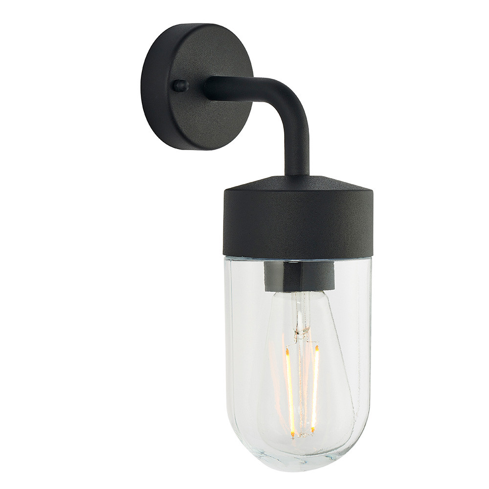 Kinkiet zewnętrzny NORTH czarny matowy-przezroczysty 1xE27x40W Endon