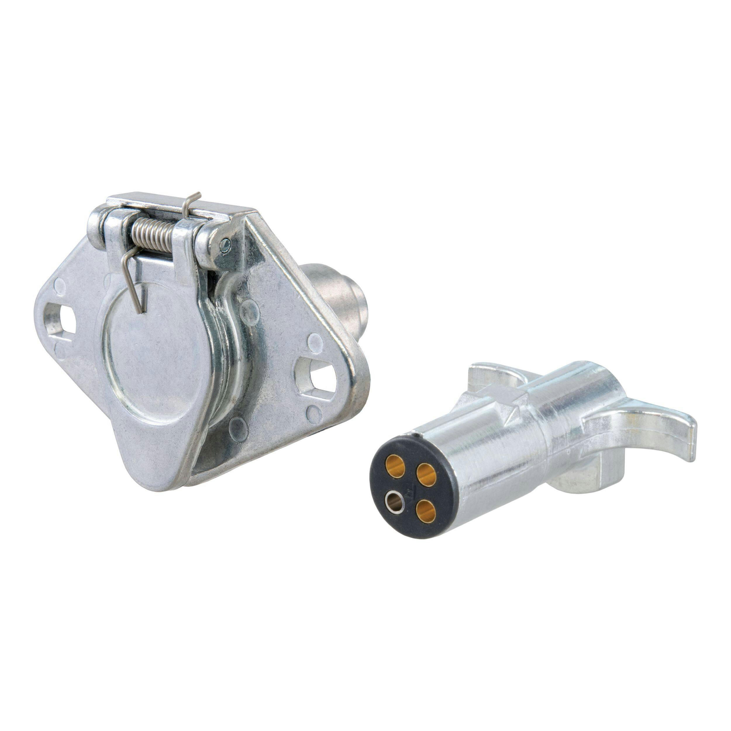CURT 4-Way Round Connector Plug & Socket (Packaged)