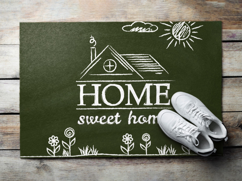 Wycieraczka zewnętrzna 60x40 Sweet Home napis do domu Tulup