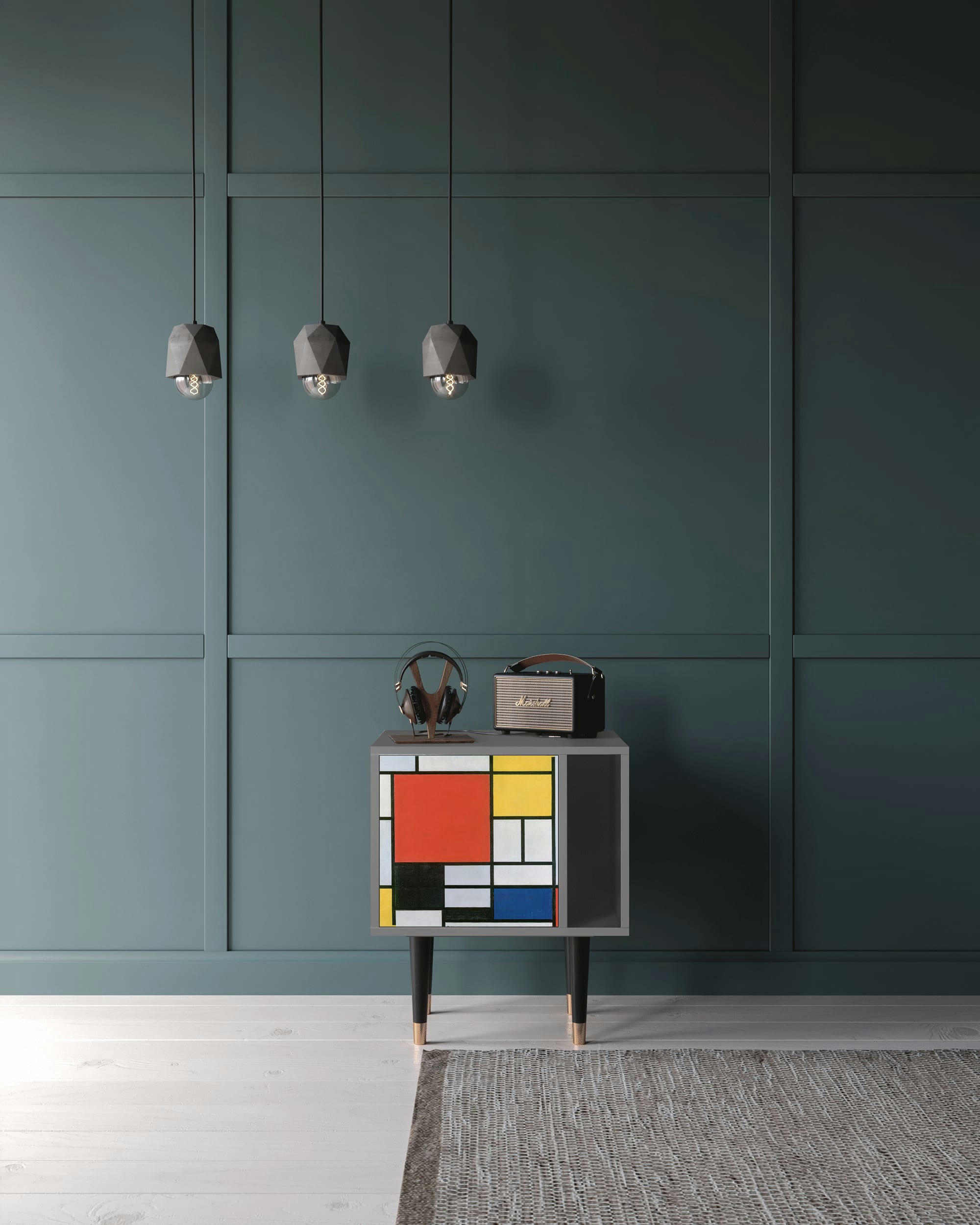 - Table de chevet multicolore 1 porte L 58 cm