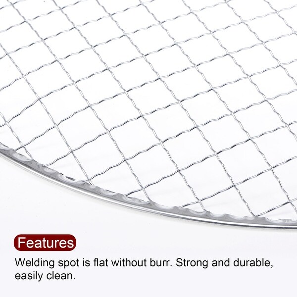 5pcs Round BBQ Grill Net 11"x0.9" Galvanized Iron Barbecue Mesh Mat for Baking