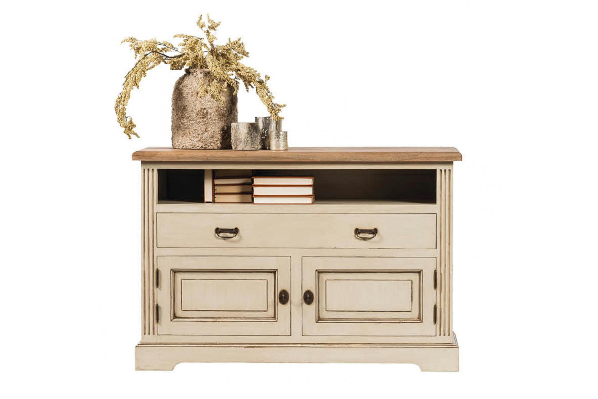 CAPUCINE - Meuble TV 2 portes 1 tiroir en bois