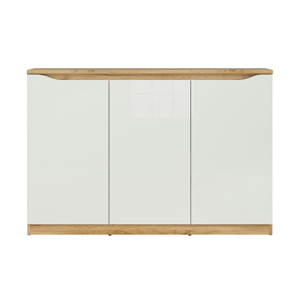 - Buffet 3 portes blanc et naturel