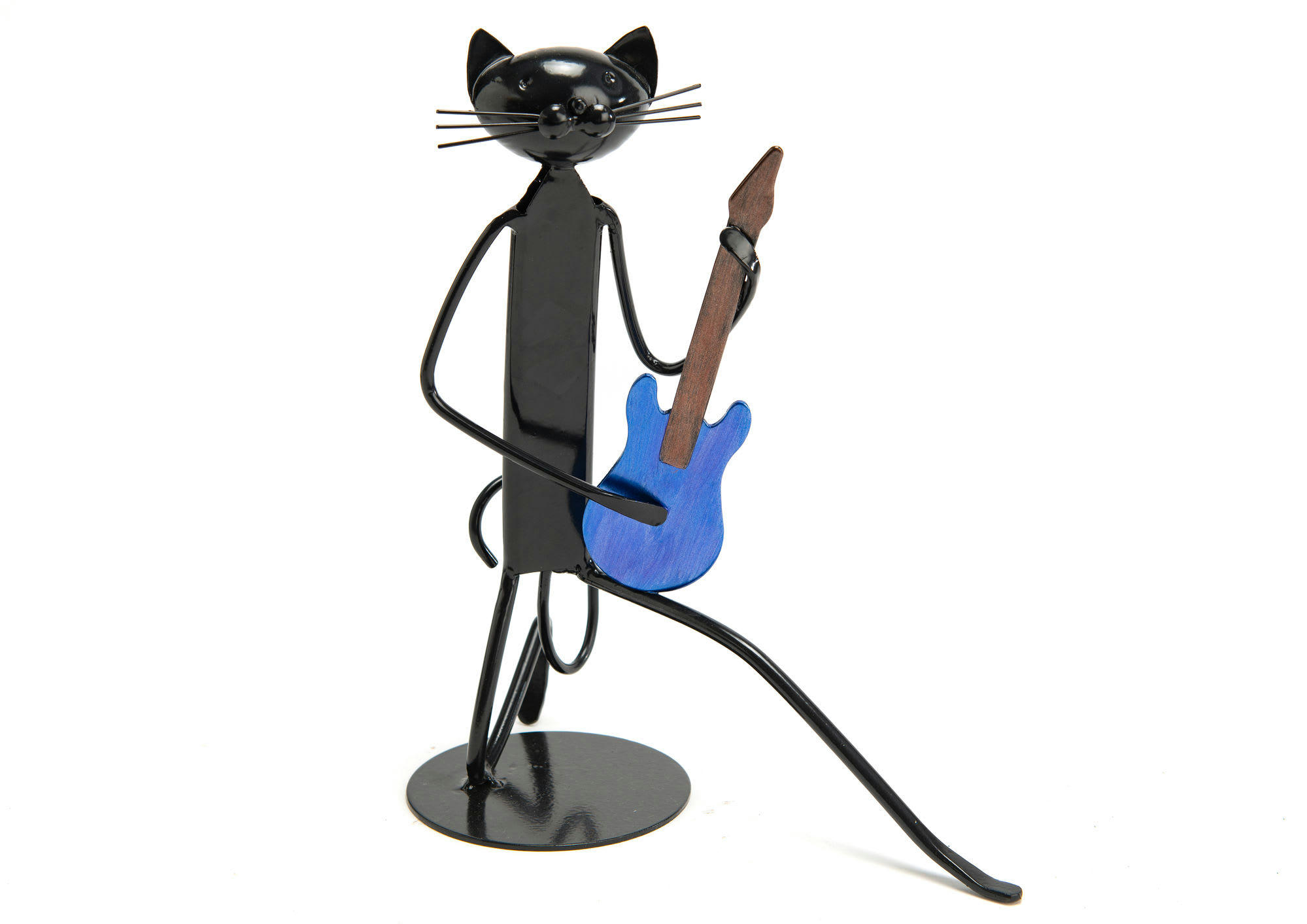 - Figurine chat bassiste L10cm
