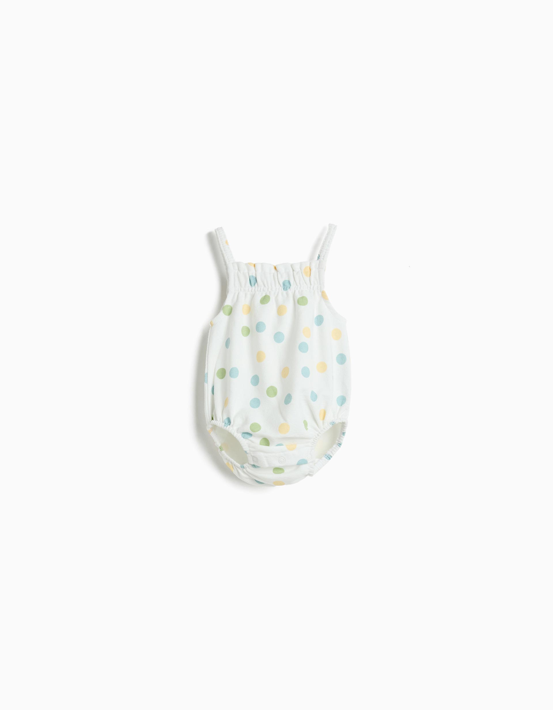 Macacão Estampado, Recém-Nascido, Branco