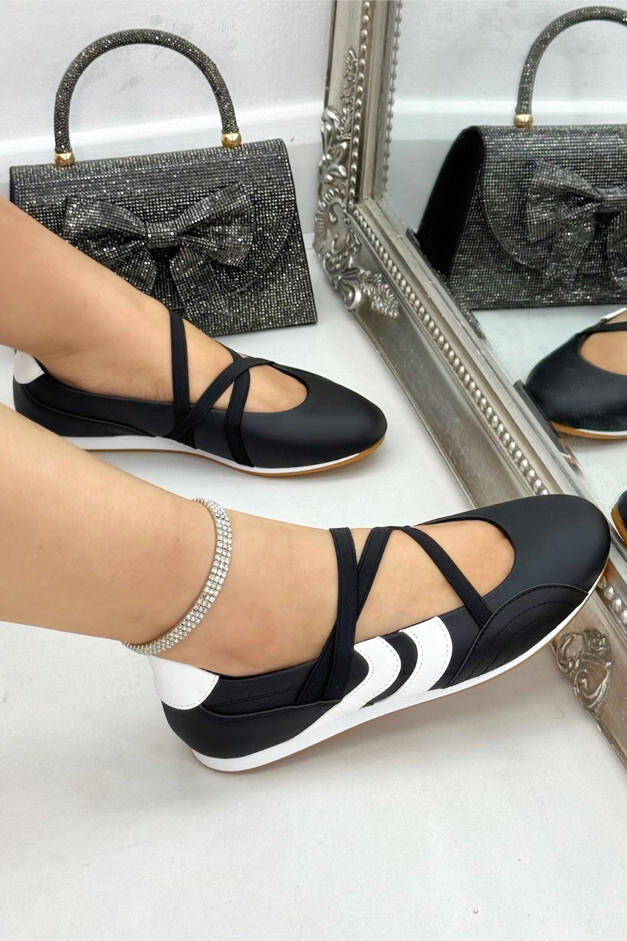 Love Lemonade Comfort Mary Jane Asymmetric Strap Trainers