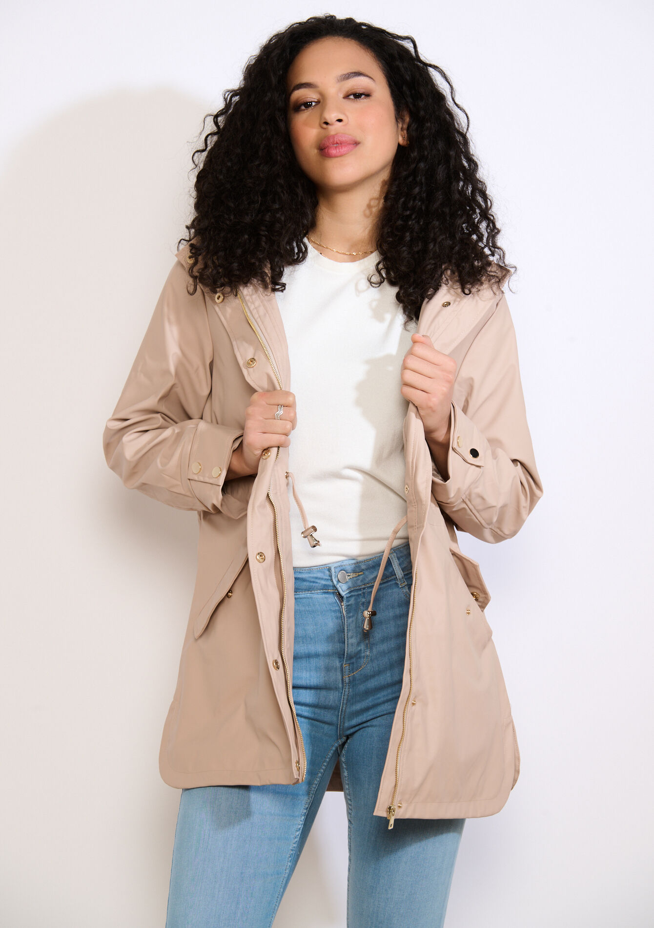 Lichtgewicht parka met capuchon