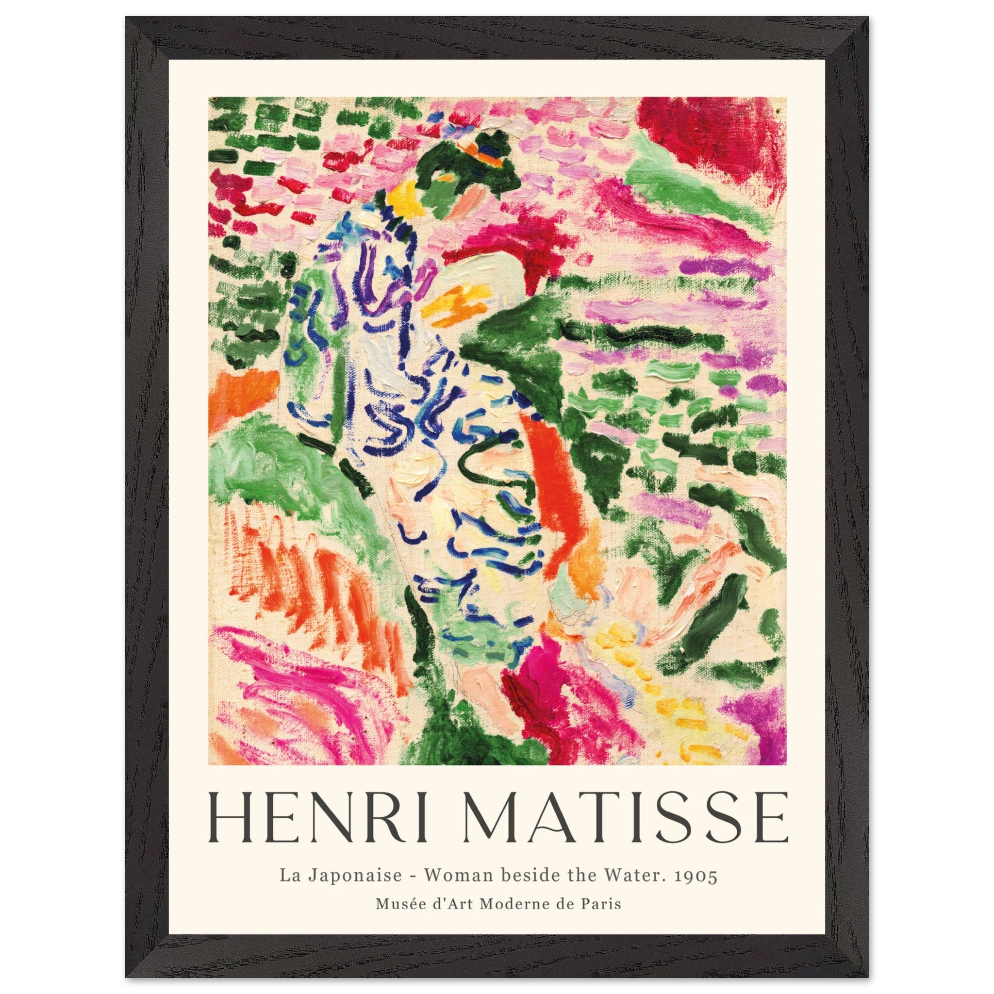 Artfulprints Poster met Lijst Matisse - La japonaise 1905  - 30x40 cm - Meerkleurig