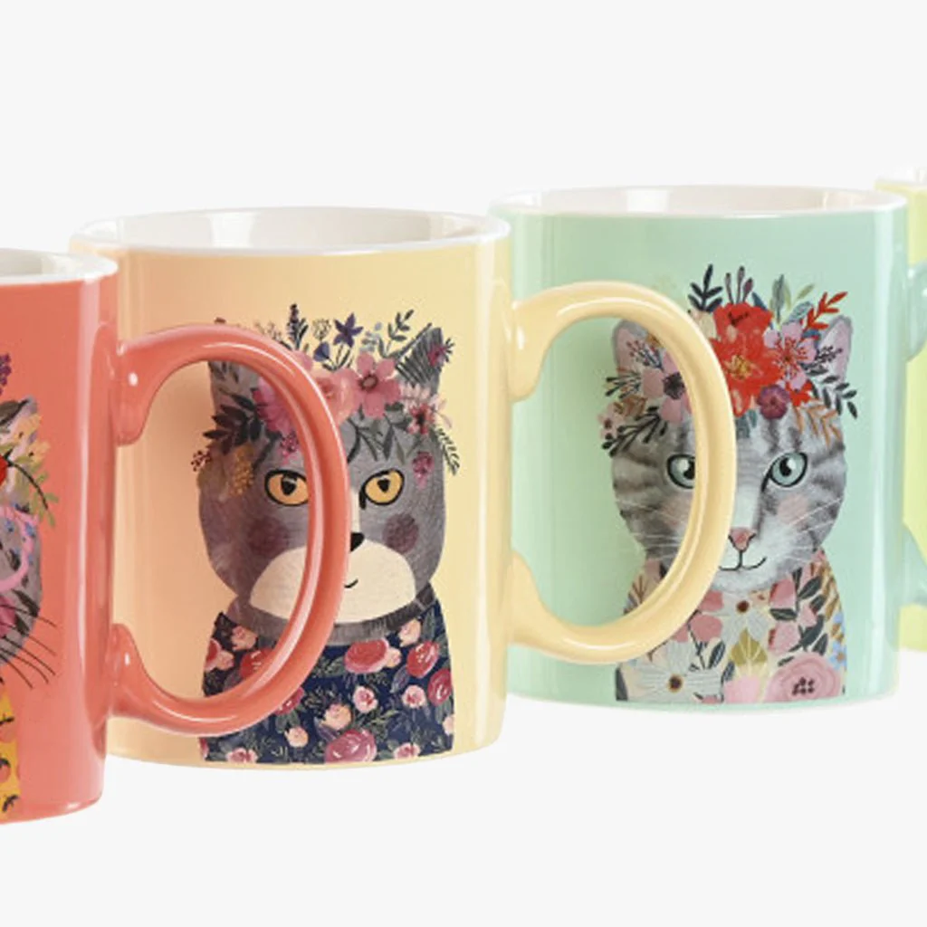 Caneca Gato Flores 360ml BLOOMING CATS&DOGS