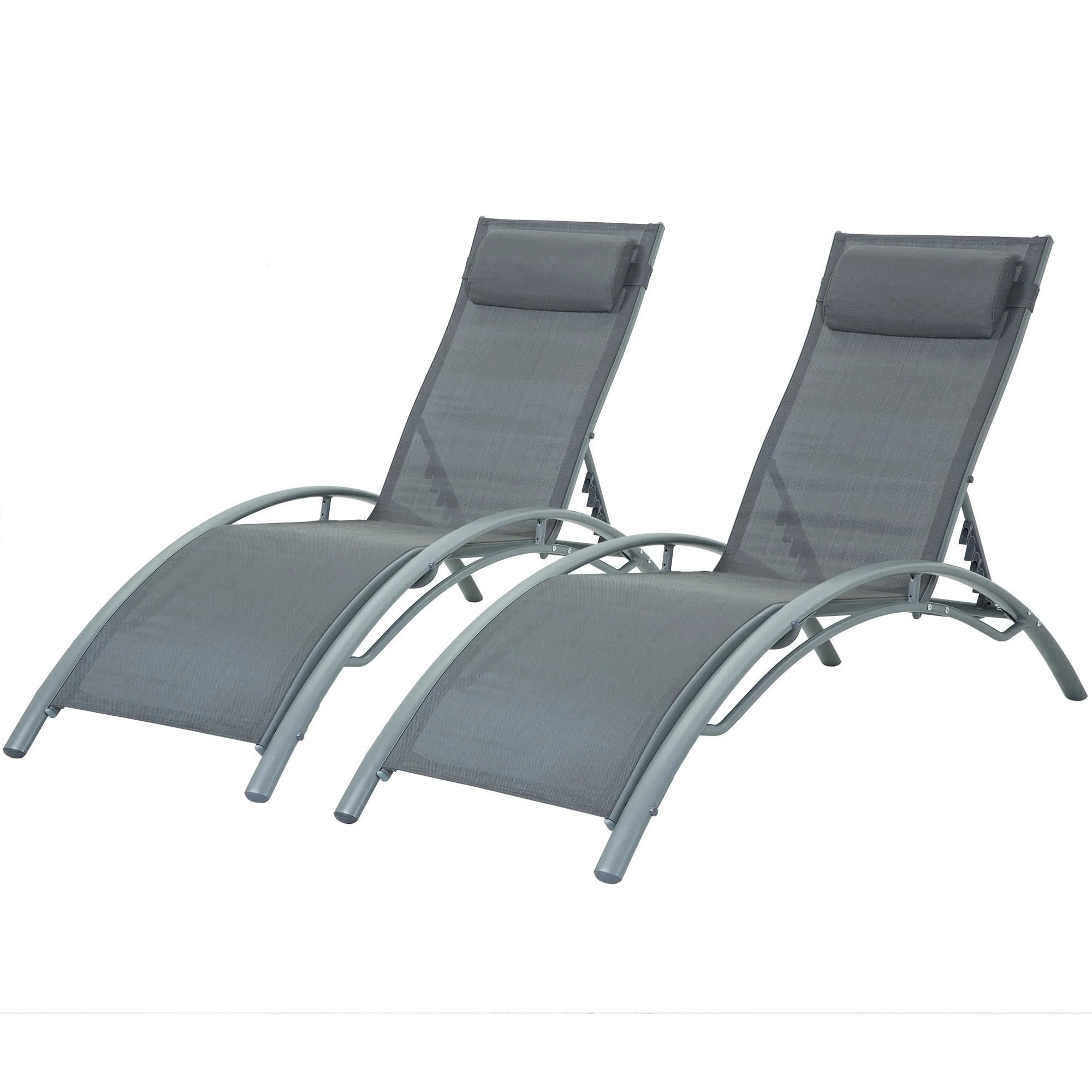Aluminum Lounge Chairs for Outside with 5 Adjustable Positions