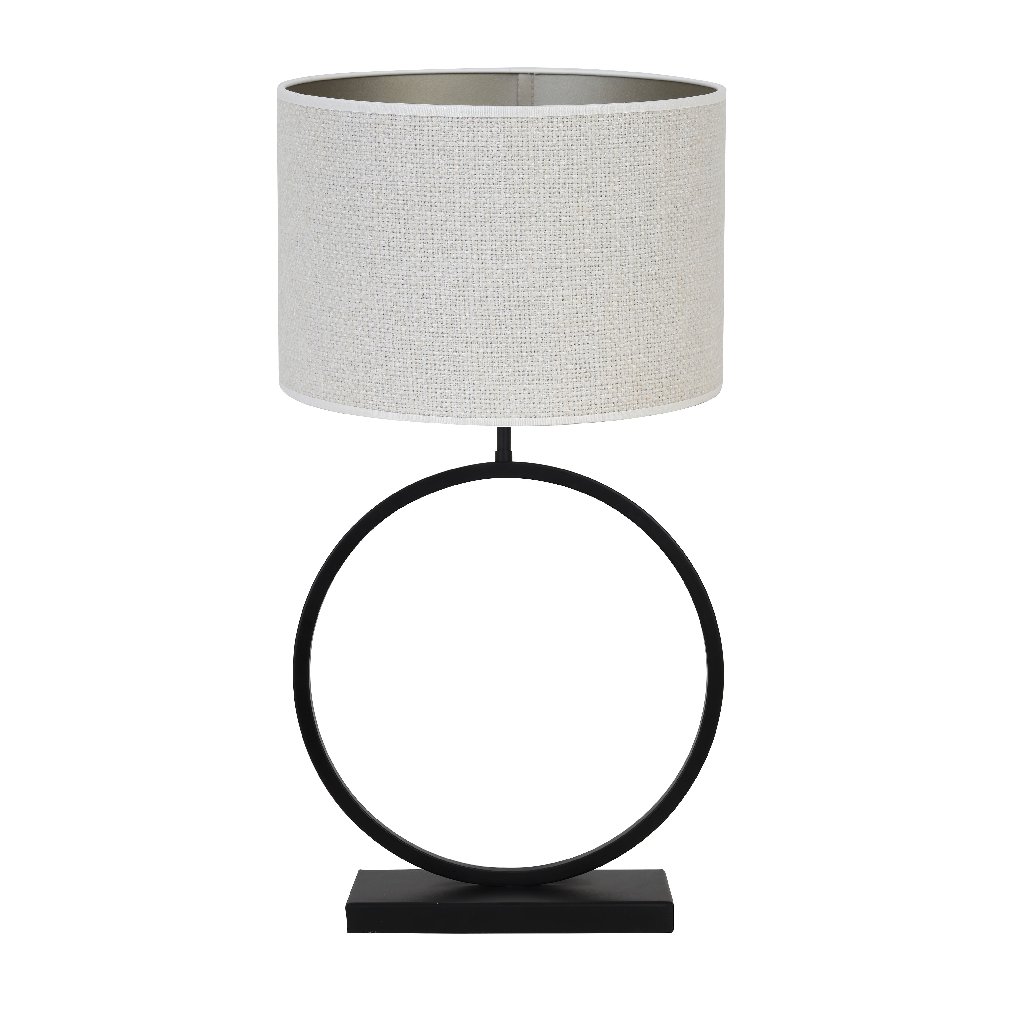 Light & Living tafellamp Liva/Saverna - zwart, eiwit - 40x40x78.5cm