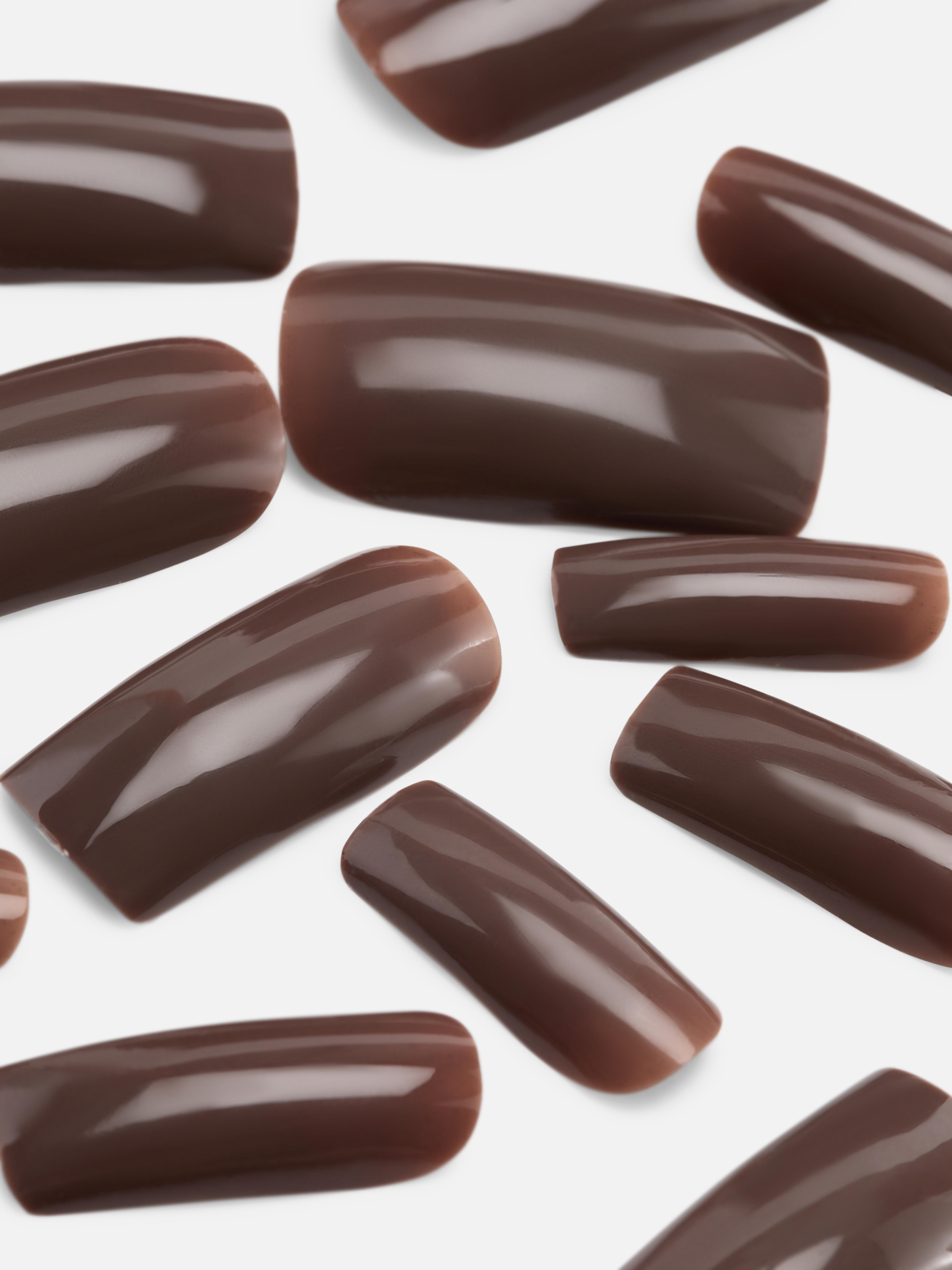 PS... Long Square Gloss Faux Nails