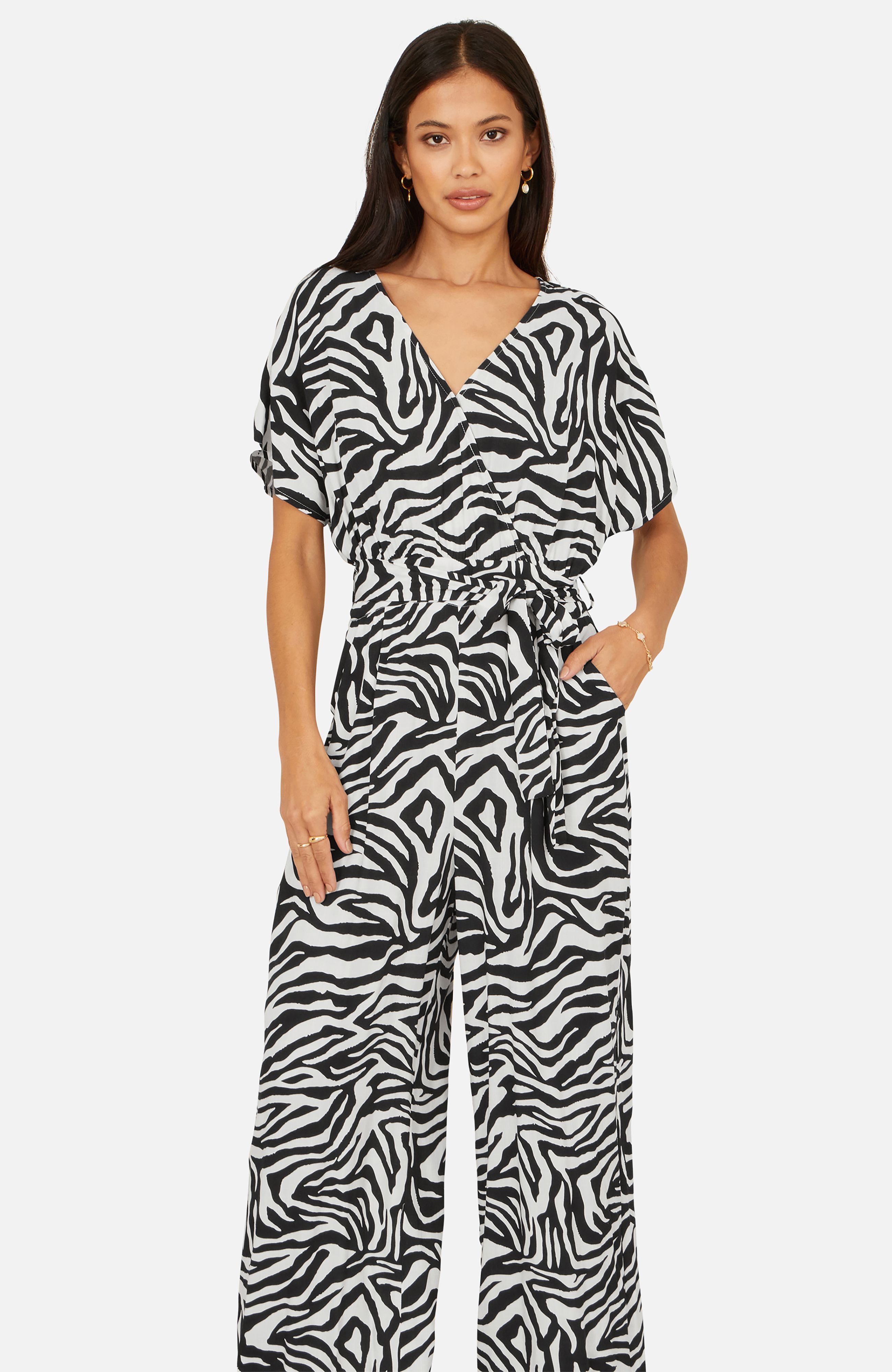 Yumi Zebra Stripe Relaxed Jumpsuit