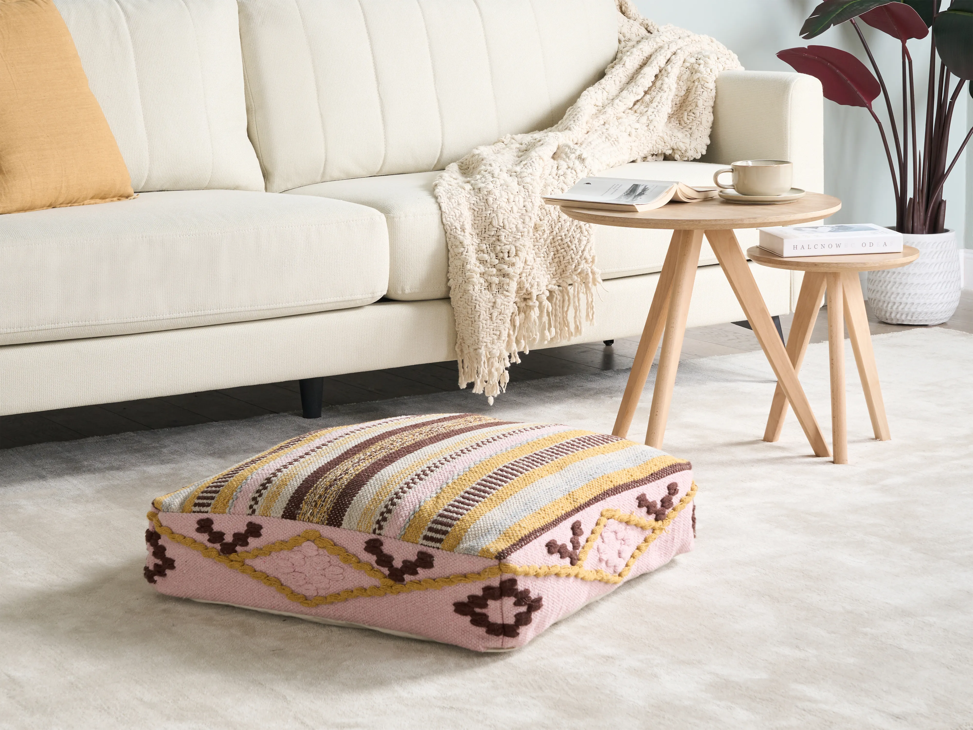 Pouffe MAPLE Cotton Multicolour