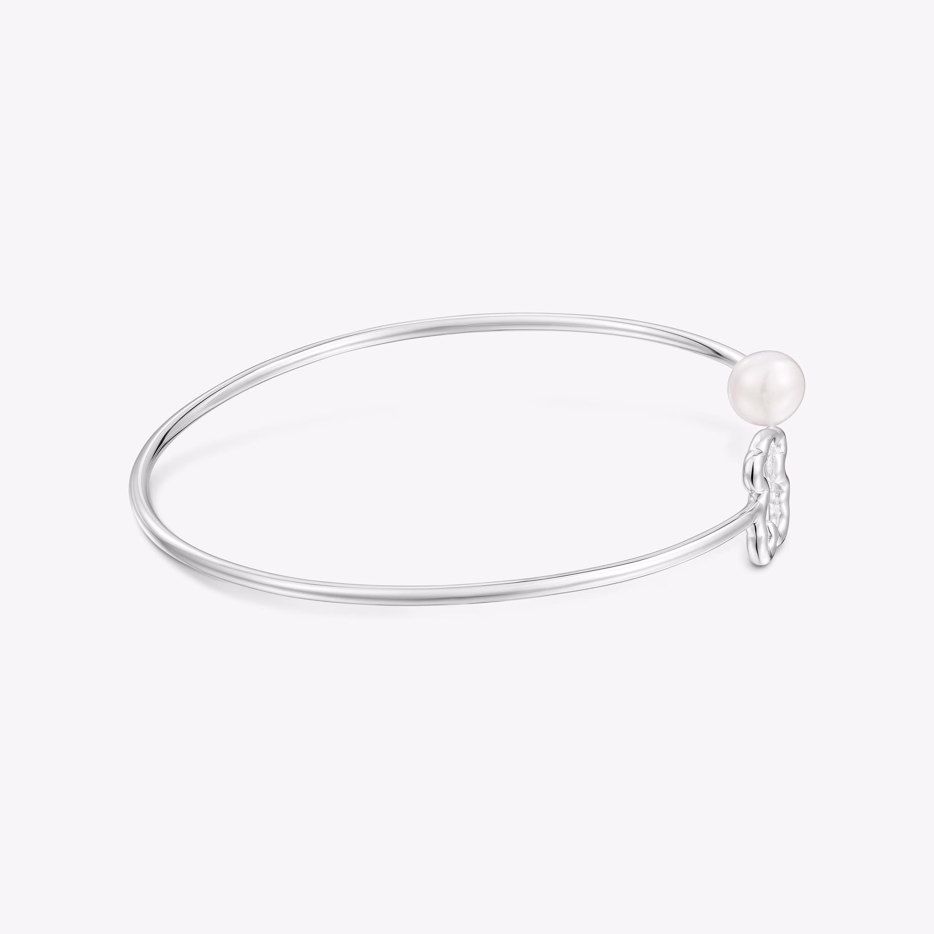 Pulsera esclava de plata con perla cultivada New Silueta