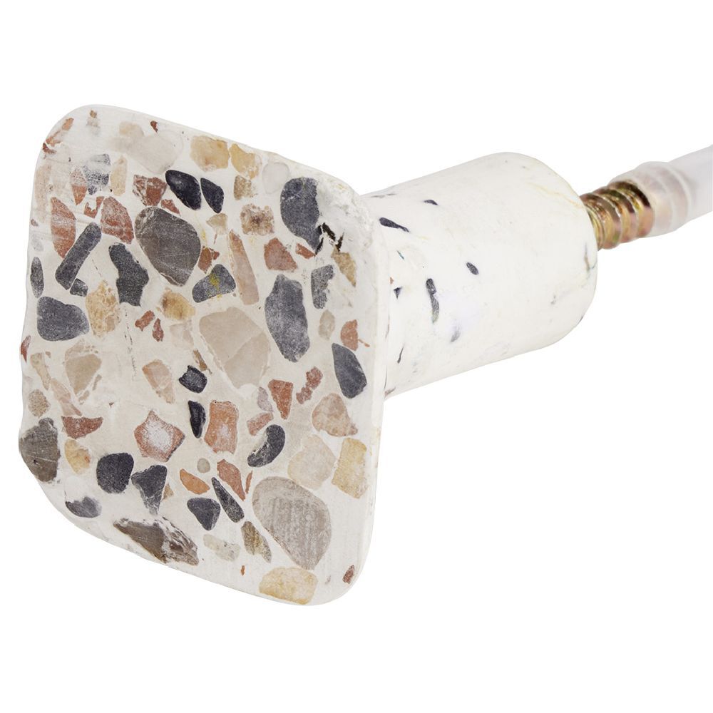 Patère murale carrée motif terrazzo polyrésine 4,3x4,3cm